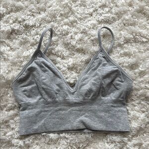 ALO Yoga Heather Gray Ribbed Bralette Top